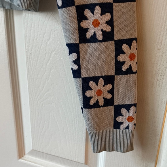 Zara Blue Daisy Patchwork Cardigan Sweater size small - Picture 4 of 8